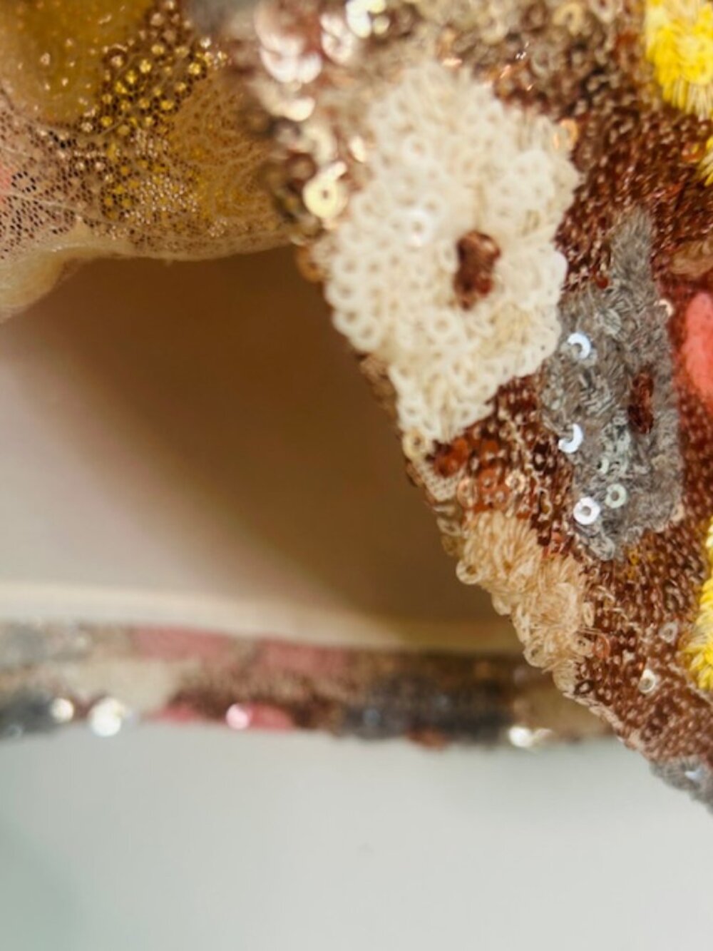 Anthropologie Blue Tassel Floral Sequin Strap Shift Pink Combo Mini Dress NEW - Picture 11 of 16